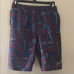 Nike Red and Blue Graphic swim shorts bathing suit